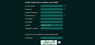 Loco Panda signup page