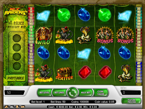 Relic Raiders slots free spins get you involved in exciting and lucrative gaming scene. Rise your bets to increase win chances.